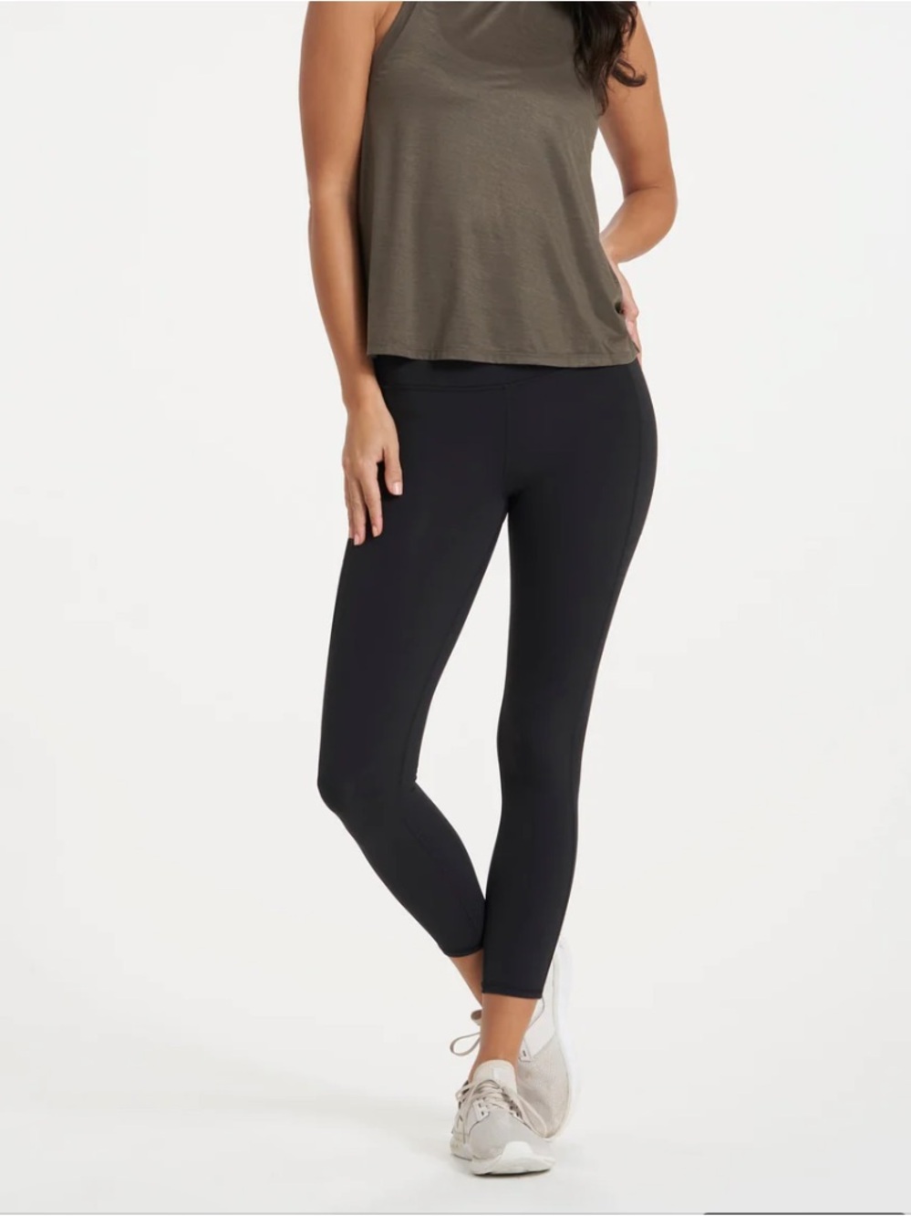 VOURI Studio Pocket Black High-Rise Cropped Active Leggings Small S Short